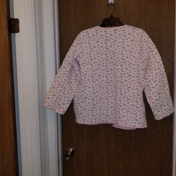 Pink Floral Quilted Snap Up Jacket - Picture 2 of 3
